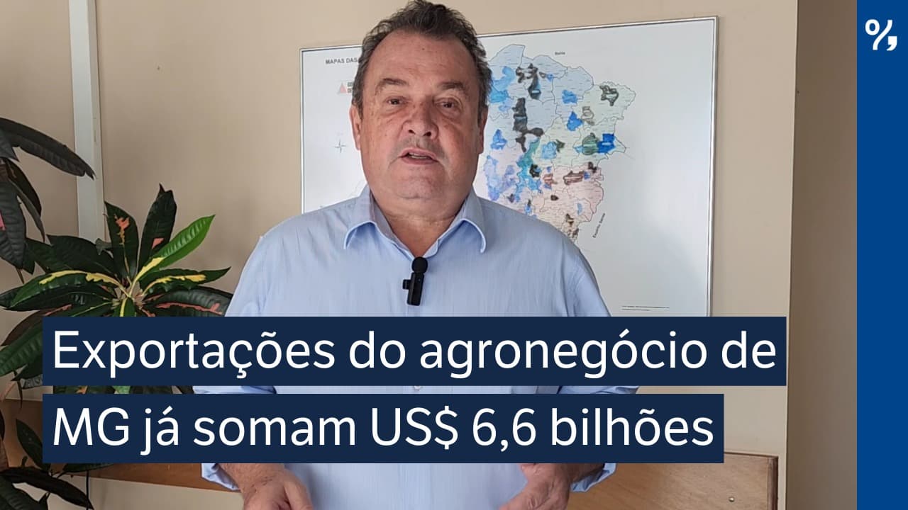 Exportações do agronegócio de Minas Gerais já somam US$ 6,6 bilhões