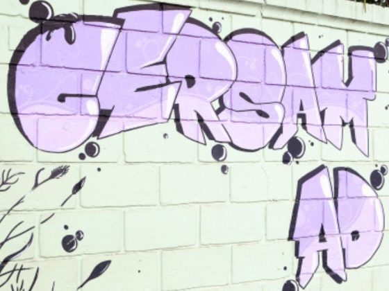 Grafite em muro com a inscrição “Gersah AD”, em Belo Horizonte. Foto: Bernardo Dias / CMBH
