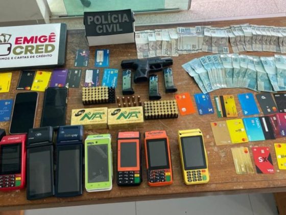 Material apreendido durante a Operação Ágio, que investigou agiotagem e lavagem de dinheiro no Norte de Minas