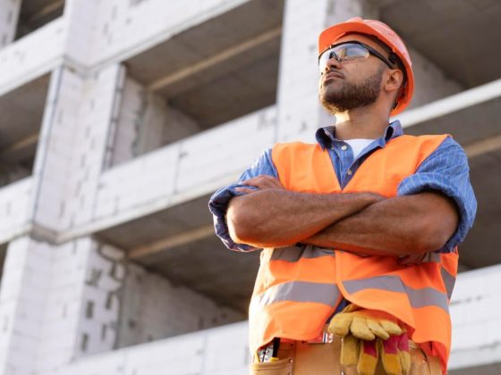 trabalhador da construção civil em canteiro de obras representando vagas de emprego em Araxá