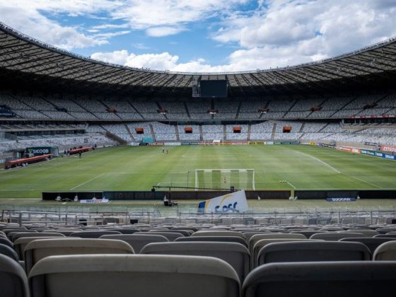 Vista interna do Mineirão, estádio onde publicidade de bets está proibida em Minas Gerais