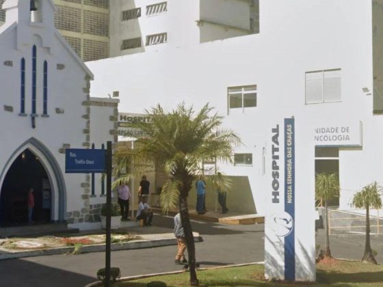 Fachada do Hospital Nossa Senhora das Graças, onde ocorreu o incêndio na UTI em Sete Lagoas