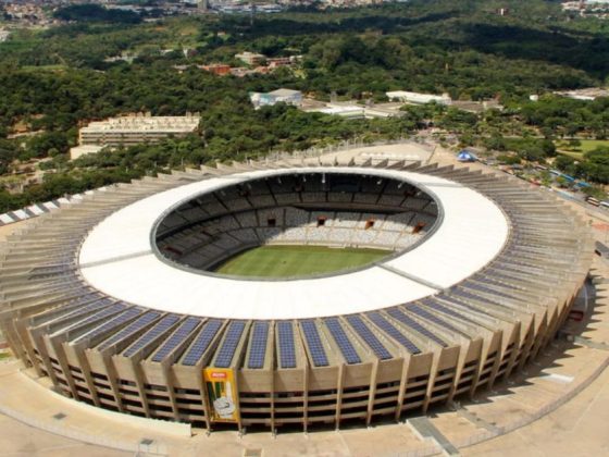 Estádio do Mineirão visto de cima, onde ocorre a proibição de bets através de publicidade.