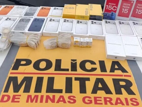 Carga apreendida em Ipatinga pela PM.