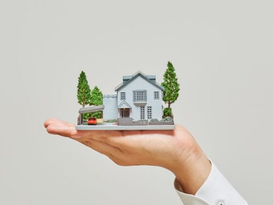 Pessoa segurando casa em suas mãos, representando a intenção de compra de imóveis crescendo.