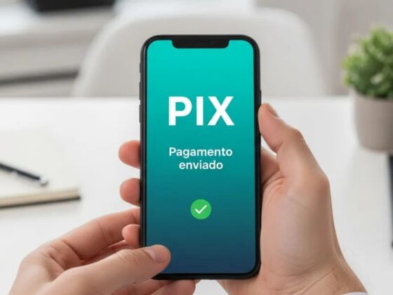 Tela de pagamento aceito do Pix parcelado, meramente ilustrativo.