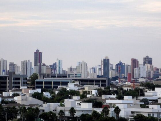 Cidade onde estará a rede de gás em Uberlândia, vista em panorama.