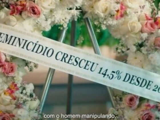 Campanha contra feminícidio apresentada em vídeo no Instagram.