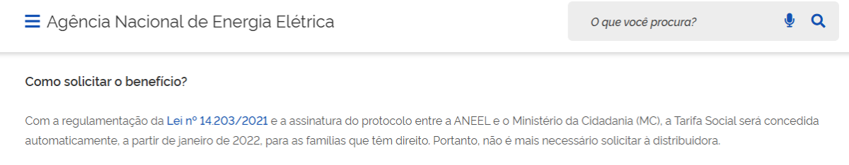 tarifa social conta de energia