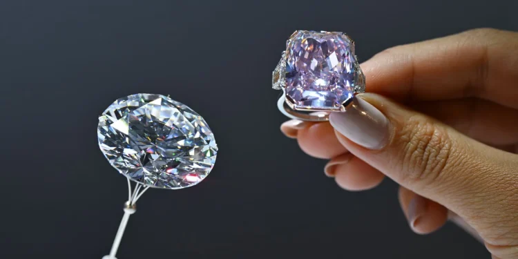 Diamantes em exibição
