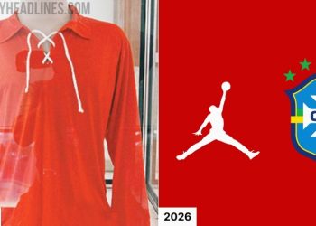 seleção uniforme vermelho footy headlines