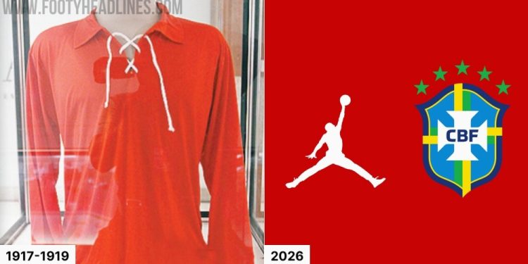 seleção uniforme vermelho footy headlines