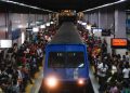 Estação Botafogo cheia