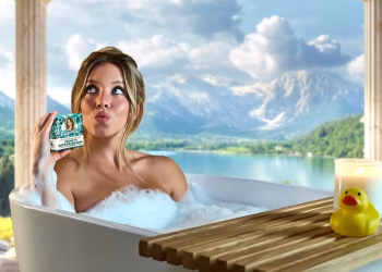 Atriz Sydney em comercial