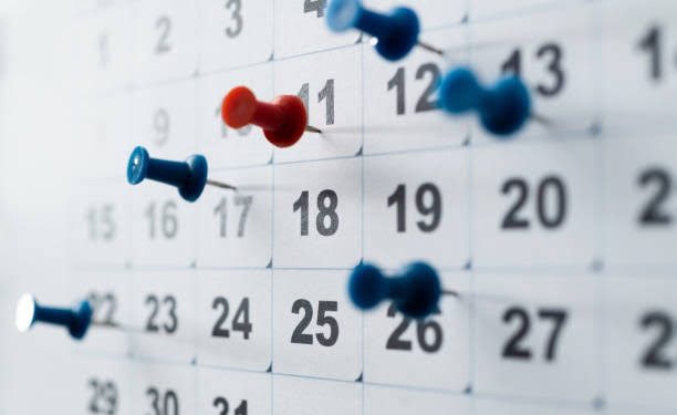 calendário feriado