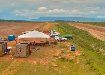 Obras no aeródromo em São Félix do Tocantins (Foto: Polícia Militar/Governo do Tocantins)
