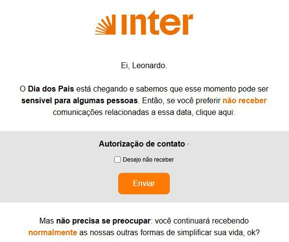 banco inter mensagem dia dos pais