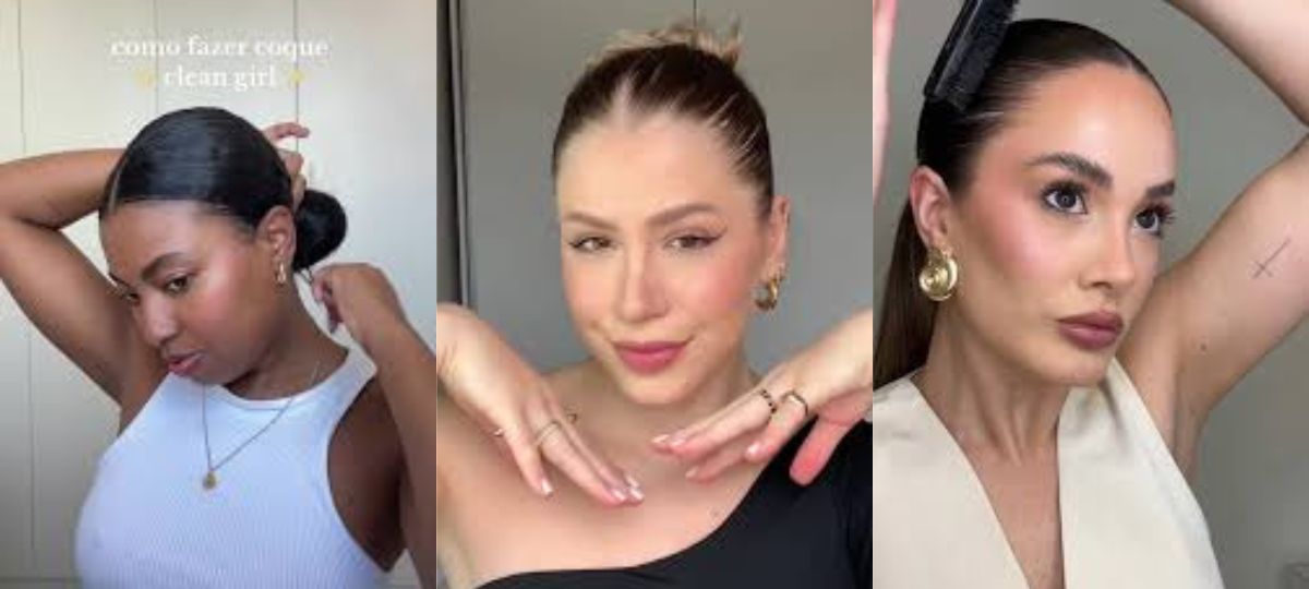 cabelo penteado clean girl