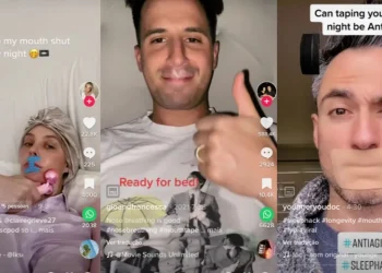 dormir com fita adesiva na boca