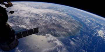 Nordeste brasileiro visto do espaço (Foto: Sam Cristoforetti/ESA)