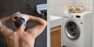 banho máquina de lavar