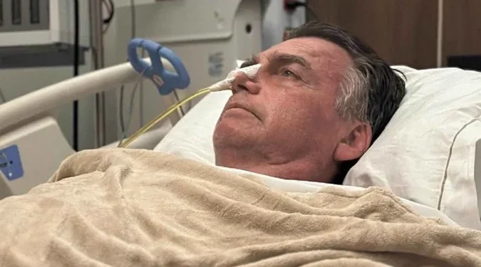 O ex-presidente Jair Bolsonaro durante internação no último mês de dezembro (Imagem: Reprodução/Instagram)