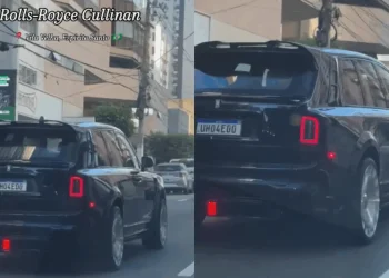 Carro de luxo avaliado em até R$ 8 milhões de reais é visto em Vila Velha (Foto: Instagram @supercarroscapixabas)