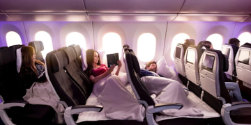 assento-cama avião novo