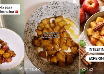 maçã cozida tiktok