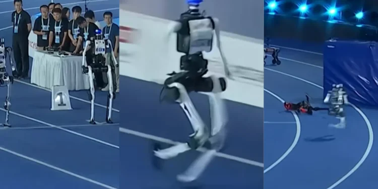 Robô chinês que superou recorde de Usain Bolt (Imagem: Reprodução)