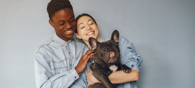 casal com seu pet