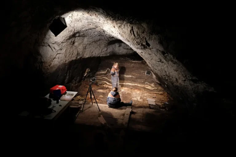 caverna escavacao ossos