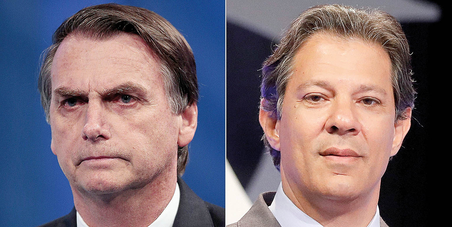 Bolsonaro tem 56% e Haddad, 44%