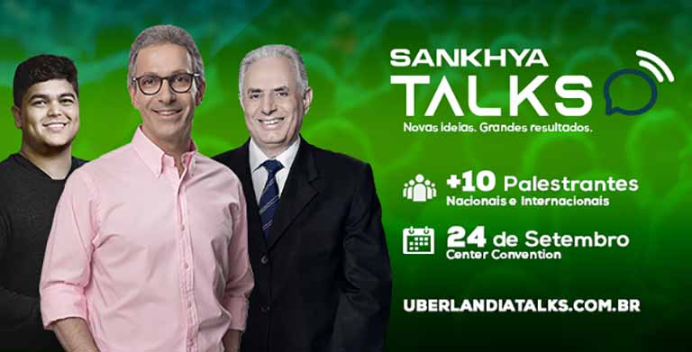 Romeu Zema e  William Waack participam do Sankhya Talks em Uberlândia