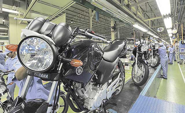 Produção de motocicletas cai 13,2%