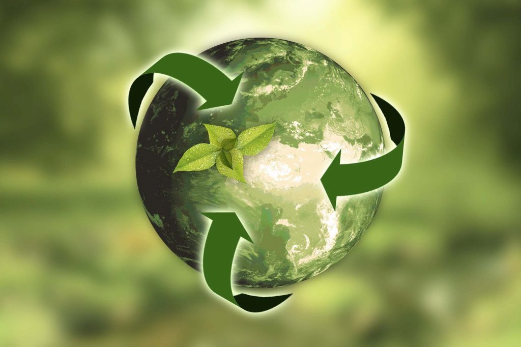 globo verde simulando integração pelo meio ambiente