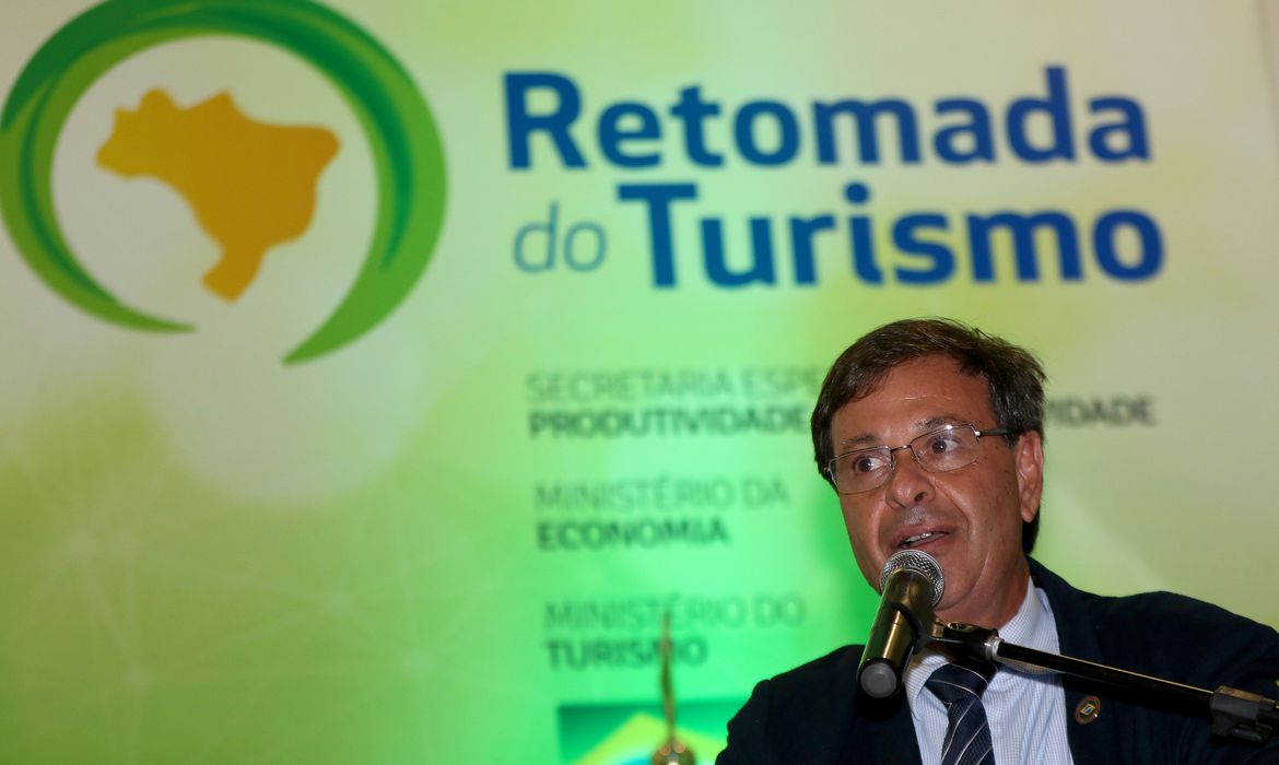 Lançamento   do Guia de Retomada Econômica do Turismo no Brasil. Ministro do Turismo, Gilson Machado | Crédito: Wilson Dias/ABr