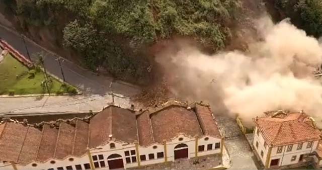Deslizamento de terra atinge patrimônio em Ouro Preto