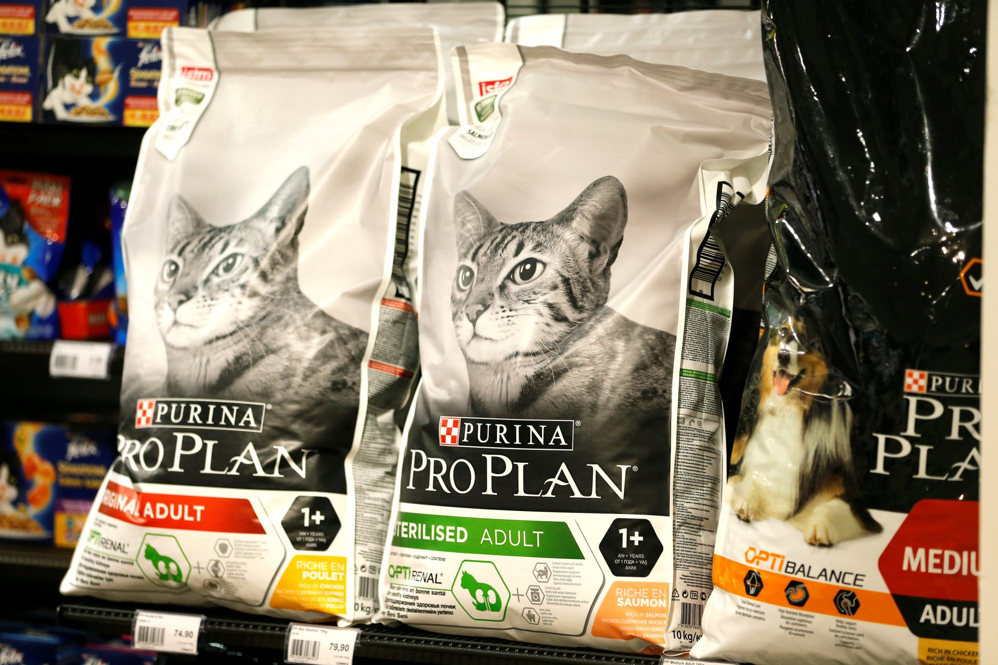 Ração para gatos da Nestlé Purina em supermercado em Vevey