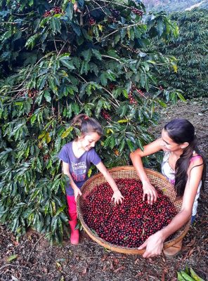 Produtora Larissa com a filha Sophia, que deu nome ao café | Crédito: Divulgação