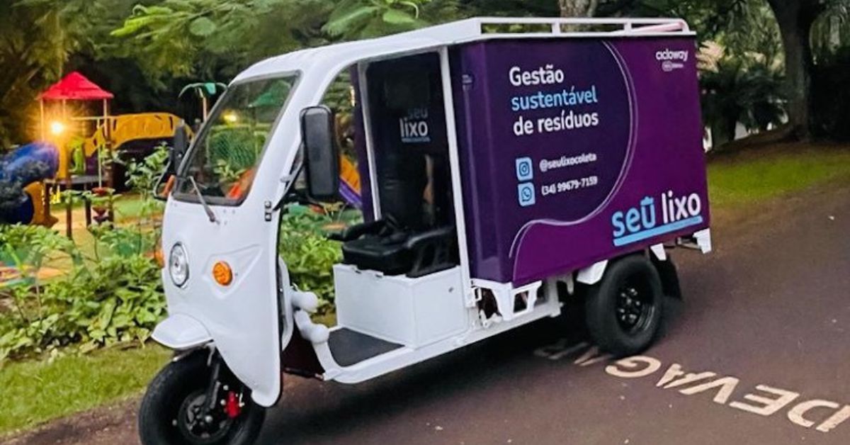 Coleta seletiva é feita por veículos elétricos em Uberlândia