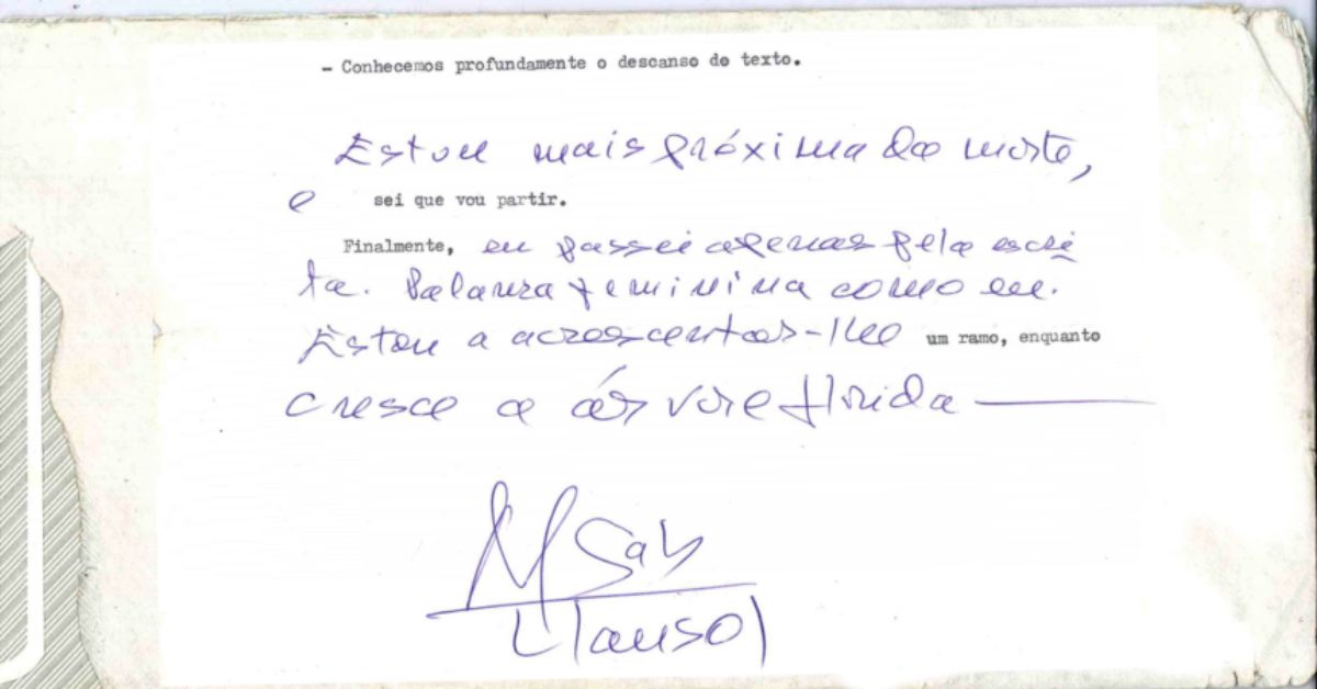 Exposição aborda cartas de Llansol