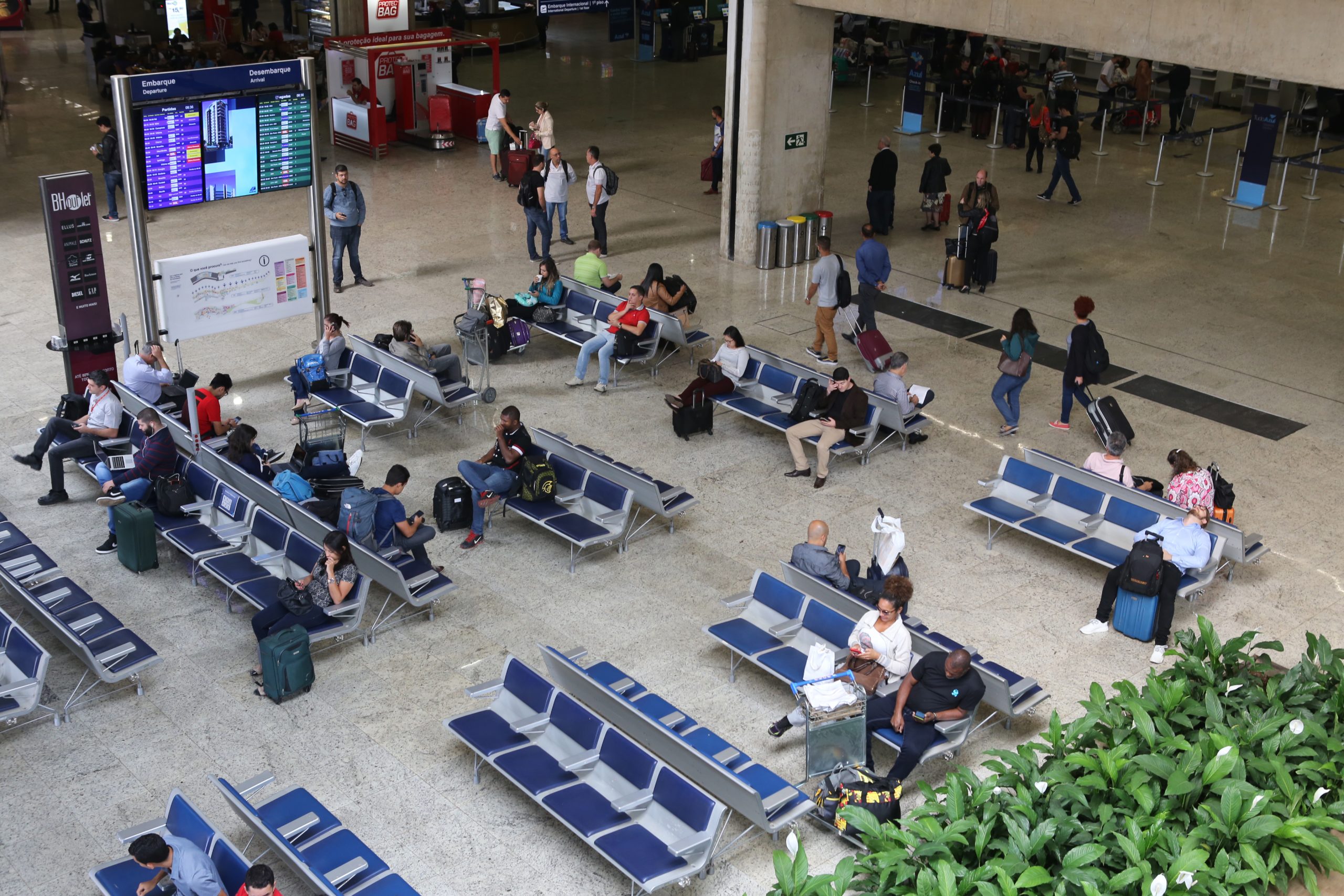 Saguão do BH Airport, em Confins | Crédito: Charles Silva Duarte