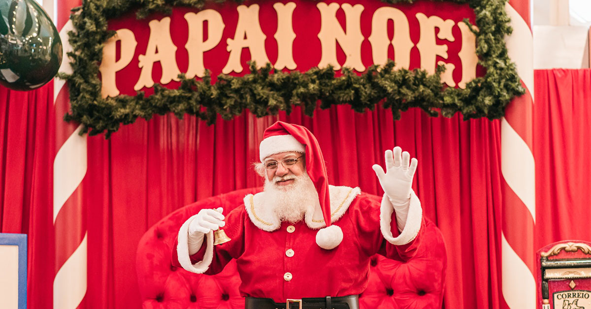 Papai Noel é aposta certeira do Shopping Dey Rey, que vai abrir decoração de Natal 2023 neste sábado, dia 4 | Crédito: Divulgação/6Star 