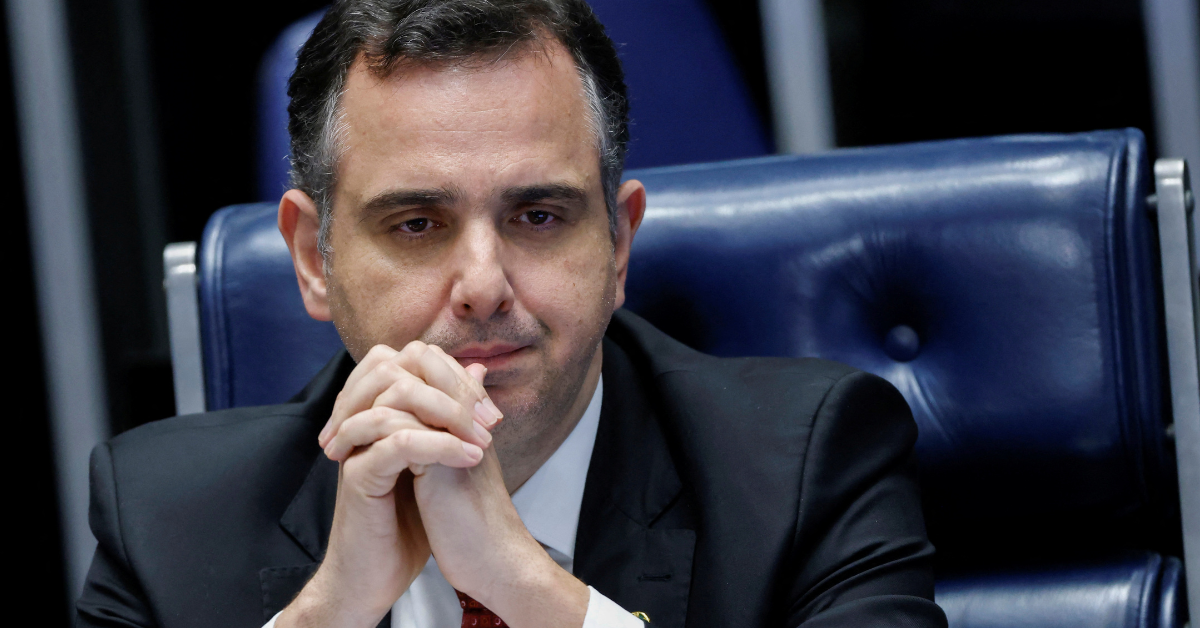 Presdinte do Senado, Rodrigo Pacheco, durante sessão do Senado, em Brasília/ Crédito: REUTERS/Adriano Machado