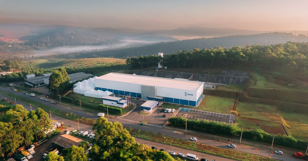 Vista aérea da fábrica da Biomm, em Nova Lima | Crédito: Phillipe Guimarães/Phills