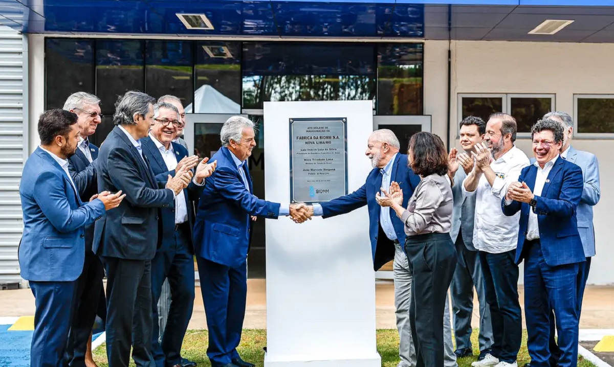 O presidente Luiz Inácio Lula da Silva participou, nesta sexta-feira (26), da inauguração da fábrica de insulina da empresa Biomm, em Nova Lima, Minas Gerais | Crédito: Ricardo Stuckert / PR