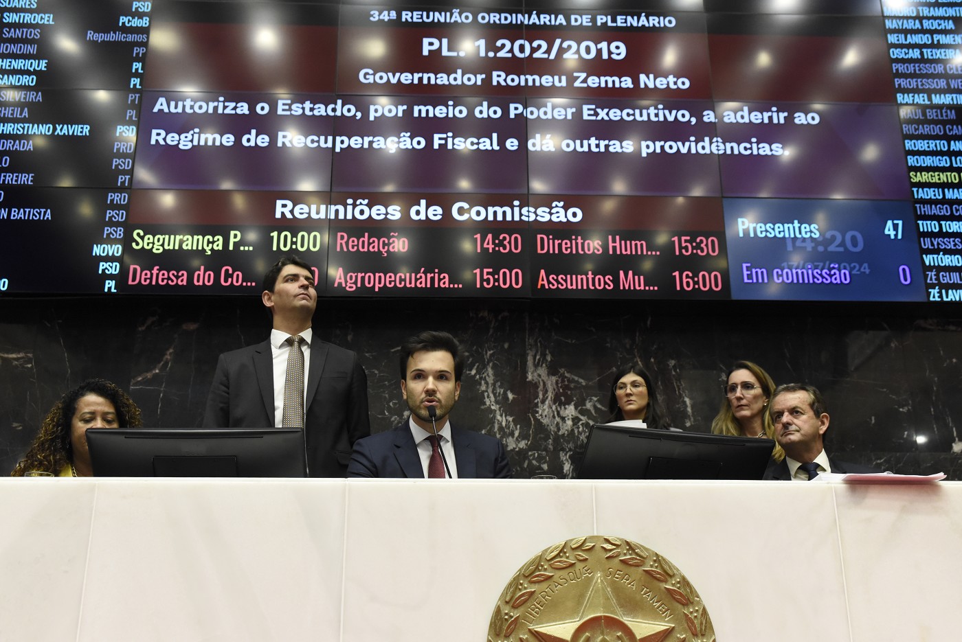 Votação para adesão de Minas ao Regime de Recuperação Fiscal é adiada para agosto
