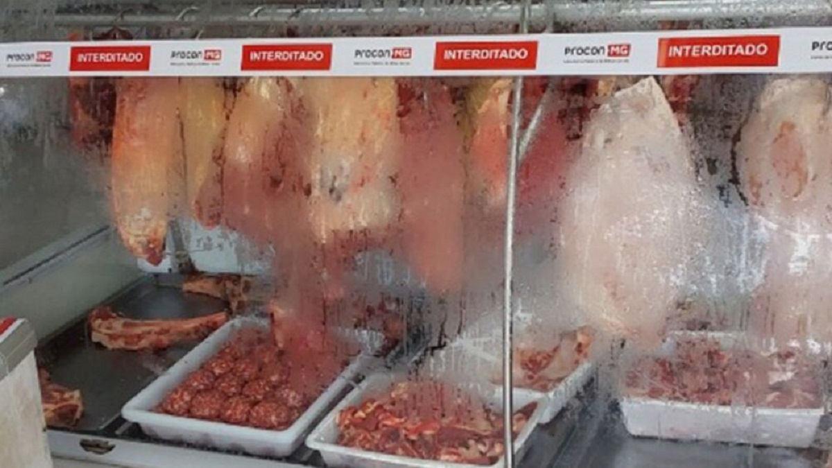 Mais de 570 kg de carnes impróprias para consumo são apreendidos, e três açougues são interditados em MG 