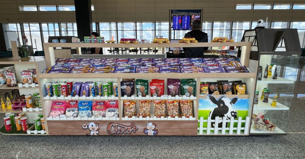 Quiosque da Choco Mais no BH Airport.